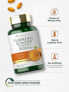 Carlyle Turmeric Curcumin & Ginger Complex 2250mg Veggie Capsules