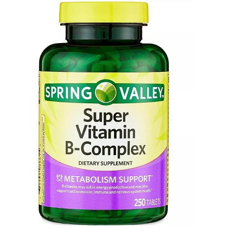 Spring Valley Super Vitamin B-complex Dietary Supplement Tablets