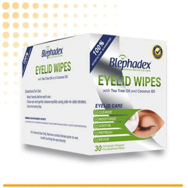 BLEPHADEX Eye lid Wipes with Tea Tree Oil and Coconut Oil