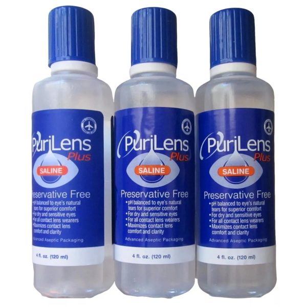 Purilens Preservative-free Saline Solution for Soft Contacts 4oz ( 3 pack )